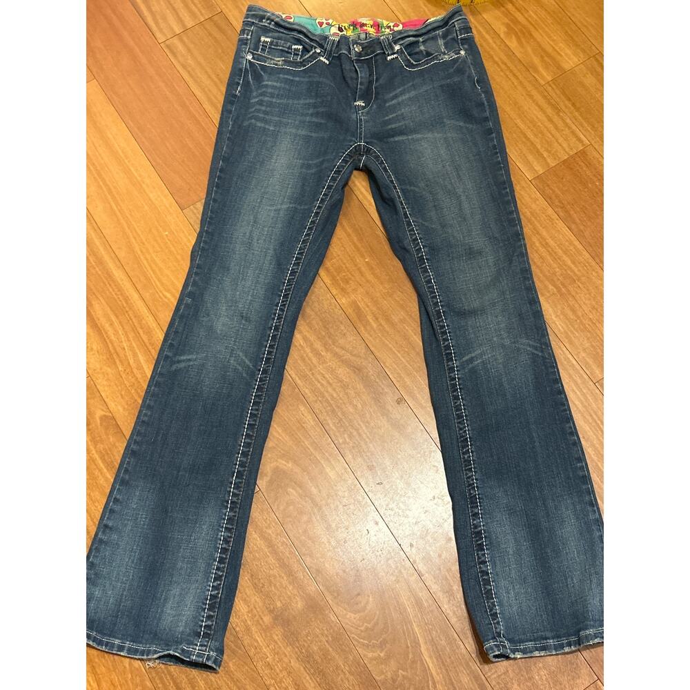 Rock Star Bold Stitch Bootcut Flare Jeans